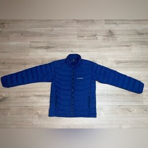 Men's Blue Mont.bell Highland Warm Goose Down Jacket Size Small